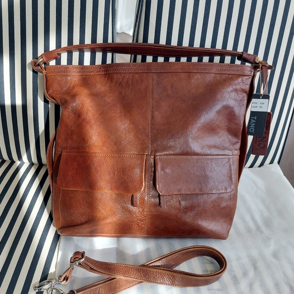 Tano Handbags - Tano Messenger Bag/Crossbody Rich Italian Pull Up Leather